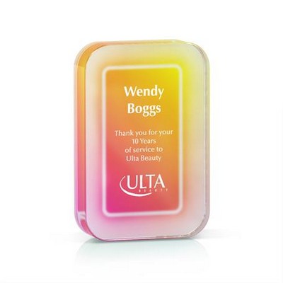 Rounded Acrylic Highlighter Award, Small, Orange-Red Gradient
