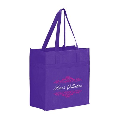 Heavy Duty Non-Woven Grocery Tote Bag w/ Insert (13"x7"x14")