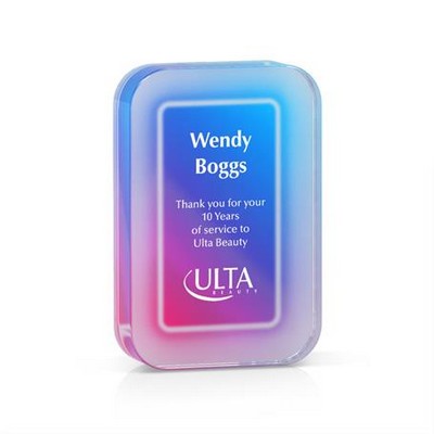 Rounded Acrylic Highlighter Award, Medium, Purple-Blue Gradient